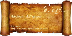 Hacker Ágnes névjegykártya