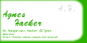 agnes hacker business card